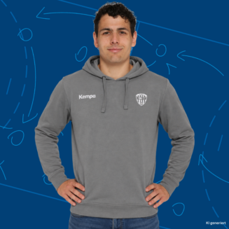 Kempa Hoody, uni, steingrau